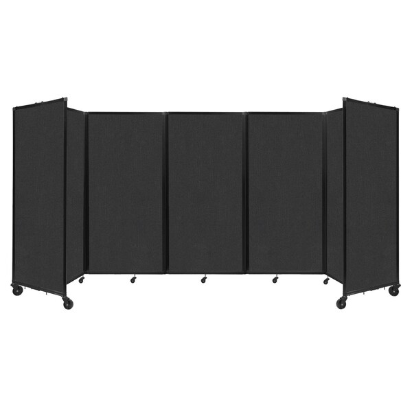 Room Divider 360 Folding Portable Partition 14' x 6' Black Fabric